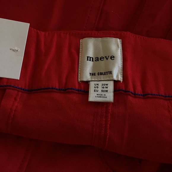 Anthropologie COLETTE Cropped Wide-Leg Pants Maeve Magic Fabric 16W Red NWT - Picture 13 of 15